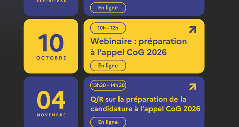 Evènements du PCN ERC - S2 2025